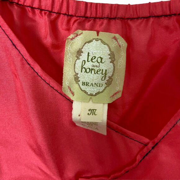 Surplice Silk Tank Top Blouse Tea and Honey Wide Strap  sz M - Picture 4 of 7